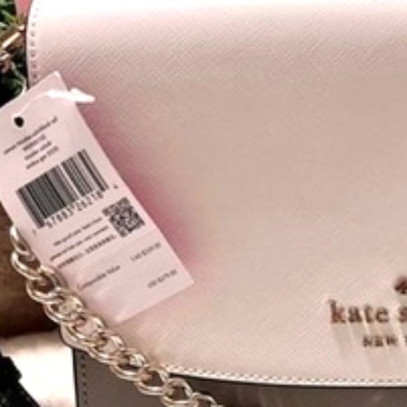 NWT Kate Spade Carson Leather Colorblock Crossbody Satchel Gray White Black MINT - Picture 6 of 15